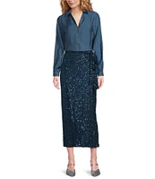 Never Fully Dressed Jaspre Wrap Sequin Skirt