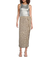 Never Fully Dressed Jaspre Wrap Sequin Skirt