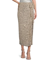 Never Fully Dressed Jaspre Wrap Sequin Skirt