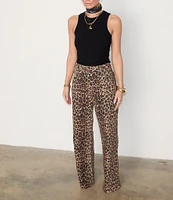 Never Fully Dressed Lucia Leopard Print Scallop Pocket Detail Jeans