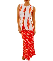 Never Fully Dressed Marina Dorris Fish Print Coordinating Maxi Skirt