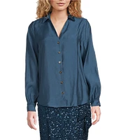 Never Fully Dressed Miley Point Collar Neck Long Sleeve Button Front Shirt