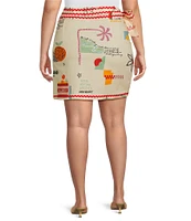 Never Fully Dressed Plus Coordinating Poema Novelty Print Mini Jaspre Wrap Skirt