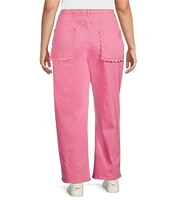 Never Fully Dressed Plus Size Scallop Pocket Detail Straight Leg Jeans
