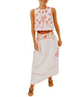 Never Fully Dressed Pollenca Embroidered Pleated Coordinating Skirt