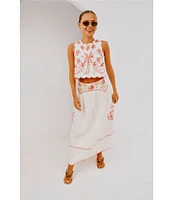 Never Fully Dressed Pollenca Embroidered Pleated Coordinating Skirt