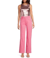 Never Fully Dressed Ribbed Metallic Crew Neck Sleeveless Tank Top