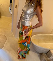 Never Fully Dressed Ribbed Metallic Crew Neck Sleeveless Tank Top