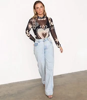 Never Fully Dressed Scallop Pocket Detail Straight Leg Jeans
