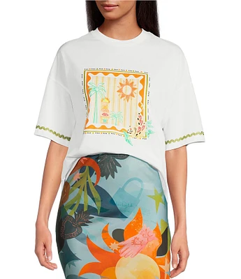 Never Fully Dressed Soller Crew Neck Short Sleeve Printed T-Shirt