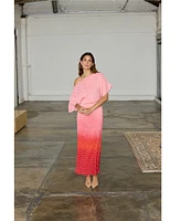Never Fully Dressed Tilly Off-The-Shoulder Short Sleeve Ombre Maxi Dress