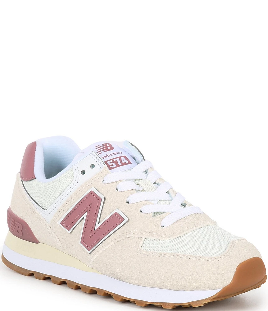 New Balance Women's 574 v2 Suede Color Block Retro Lifestyle Sneakers