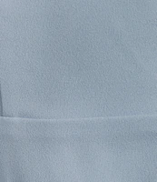 Next Up Short Flutter Sleeve V-Neck Back Twist Cut Out Loop And Button Solid Dress