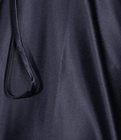 Next Up Drape Neck Illusion Corset Satin Gown