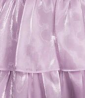 Next Up Sleeveless V-Neck 3-Layer 7 Ruffle Skirt Dress