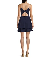 Next Up Spaghetti Strap Fit and Flare Double Tiered Dress