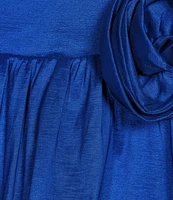 Next Up Square Neck Lace-Up Back Rose Bubble Skirt Dress