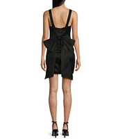 Next Up Square Neck Sleeveless Bow Lined Dress