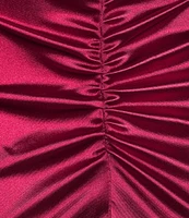 Next Up V-Neck Shirred Tulip Hem Dress