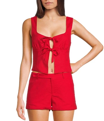 NIA Carolina Sleeveless Tie Front Coordinating Top
