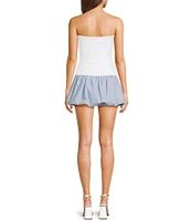 NIA Janay Strapless Bubble Drop Waist Mini Dress