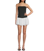 NIA Janay Strapless Bubble Drop Waist Mini Dress