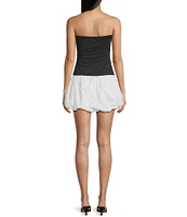 NIA Janay Strapless Bubble Drop Waist Mini Dress