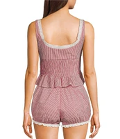 NIA Square Neck Tie Front Lemon Gingham Coordinating Top