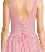 NIA Tamara Boat Neck Sleeveless Mini Dress