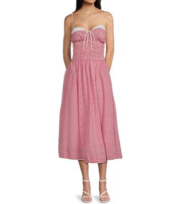 NIA Thomas Pick-A-Boo Gingham Maxi Dress