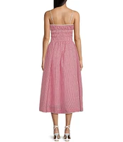 NIA Thomas Pick-A-Boo Gingham Maxi Dress