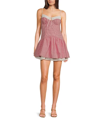 NIA Thomas Pick-A-Boo Gingham Mini Dress