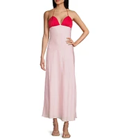 NIA Wolfe Sleeveless Contrast Maxi Dress