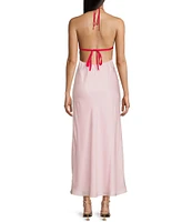 NIA Wolfe Sleeveless Contrast Maxi Dress