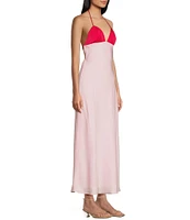 NIA Wolfe Sleeveless Contrast Maxi Dress