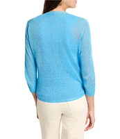 NIC + ZOE 4-Way Knit Open Front 3/4 Sleeve Cardigan