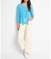 NIC + ZOE 4-Way Knit Open Front 3/4 Sleeve Cardigan