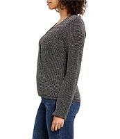 NIC + ZOE 4-Way Pixel Knit Open Front Long Sleeve Cardigan