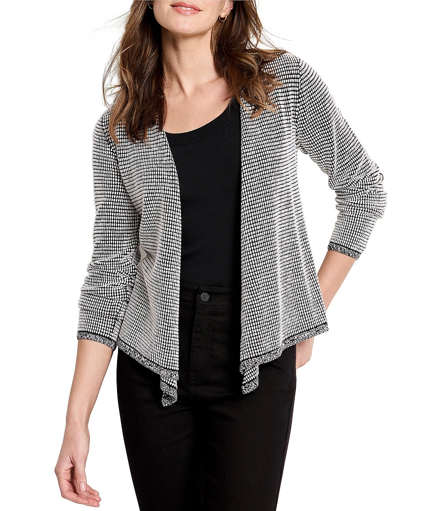 NIC + ZOE 4-Way Pixel Knit Open Front Long Sleeve Cardigan