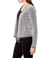 NIC + ZOE 4-Way Pixel Knit Open Front Long Sleeve Cardigan