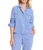 NIC + ZOE All-Around Point Collar Long Sleeve Shirt Jacket