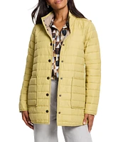 NIC + ZOE Allovette Stand Collar Long Sleeve Patch Pocket Reversable Puffer Jacket