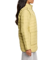 NIC + ZOE Allovette Stand Collar Long Sleeve Patch Pocket Reversable Puffer Jacket