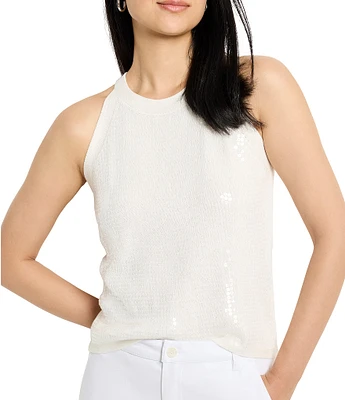 NIC + ZOE Anytime Sequin Round Neck Sleeveless Tank