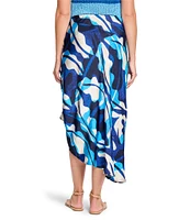 NIC + ZOE Aqua Surf Mid Rise Side Ruched Asymmetrical Skirt