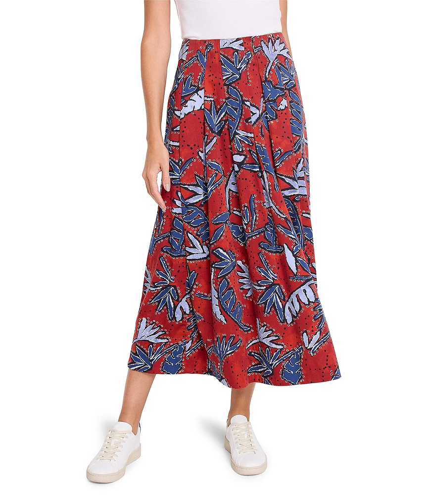 NIC + ZOE Autumn Leaves Print A-Line Skirt