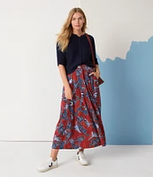 NIC + ZOE Autumn Leaves Print A-Line Skirt