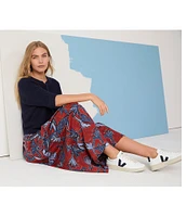 NIC + ZOE Autumn Leaves Print A-Line Skirt