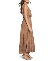 NIC + ZOE Bianca Woven Swirling Sands V-Neck Sleeveless Blouson Dress