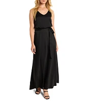 NIC + ZOE Bianca Woven V-Neck Sleeveless Blouson Maxi Dress